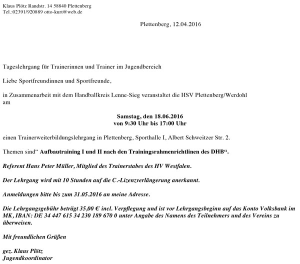 Trainerlehrgang 18.06